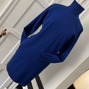 Chic 90’s Long Sleeve Blue Turtleneck Dress